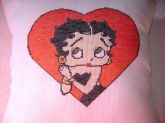Capa p/ Almofada Betty Boop Coração